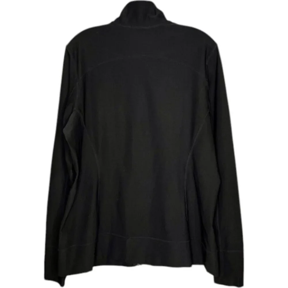 Eddie Bauer Motion High Neck Softshell Full Zip Jacket Thumbholes - Black - XL